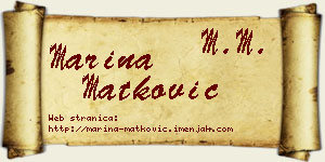 Marina Matković vizit kartica